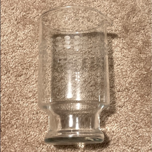 Clear Glass Martini Pitcher, Mid-Century Modern Barware, 34 oz Etched Design - Picture 1 of 3